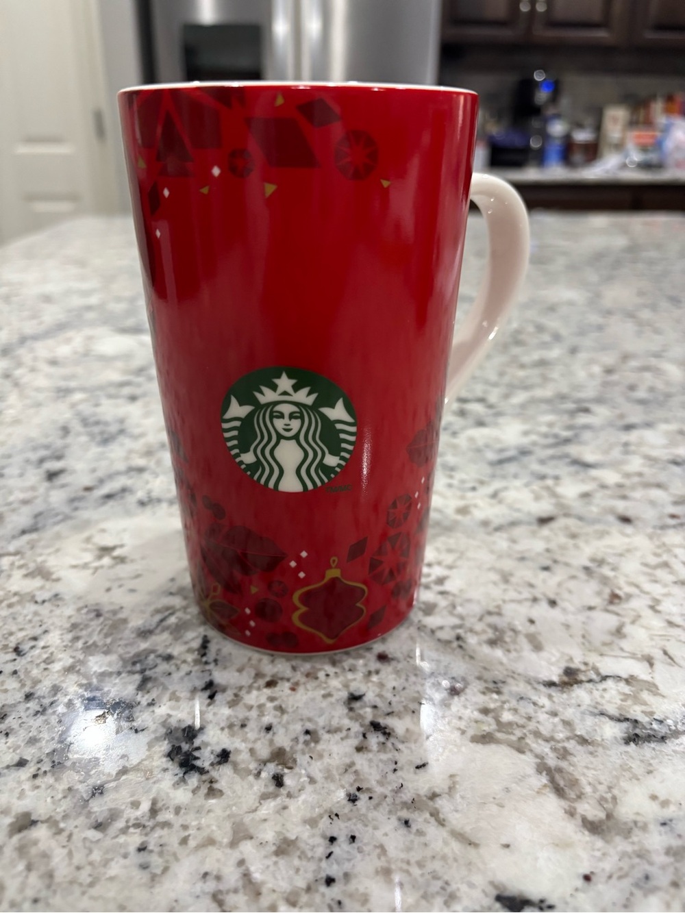 2013 Starbucks Holiday Red Ornament 16oz Tall Mug.